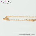 44516 wholesale fashion 18k gold color religion double cross necklace with stone for women